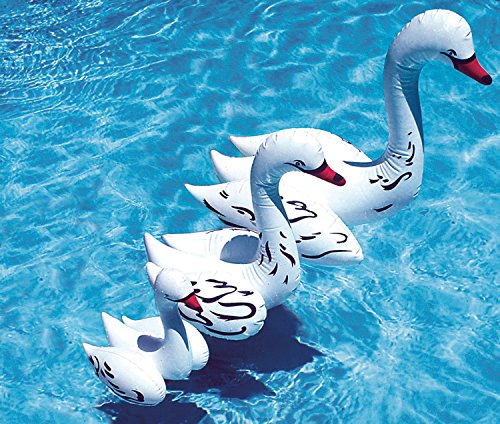 Poolmaster 81411 Floating Swimming Pool Backyard Décor, 3 Pack, Swan Family