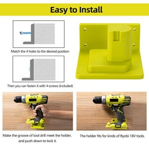 5 Packs Tool Holder Dock Mount for Ryobi 18V Drill Tools Holder, Hanger(lot of 5,Green)