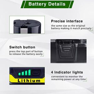 DTK 2Packs 3.0Ah Battery Replacement for Ryobi 18V ONE+ Battery P104 P105 P102 P103 P107 18V Lithium Battery