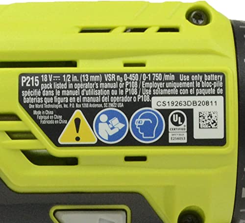 RYOBI 18-Volt Cordless 1/2 in. Drill/Driver - (Bare Tool, P215) (Renewed)