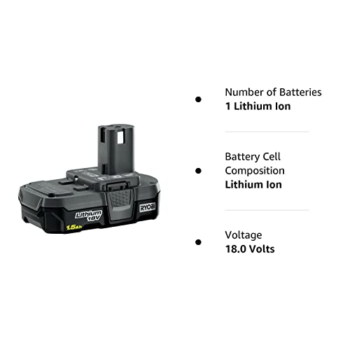 Ryobi 18-Volt ONE+ 1.5Ah Compact Lithium-Ion Battery