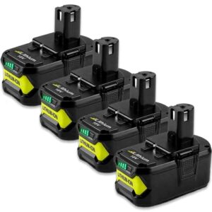 thissenergysystem thiss 4pack 6.0ah replacement for ryobi 18v lithium battery p108 p100 p102 p103 p104 p105 p107 p109 compatible with18-volt ryobi