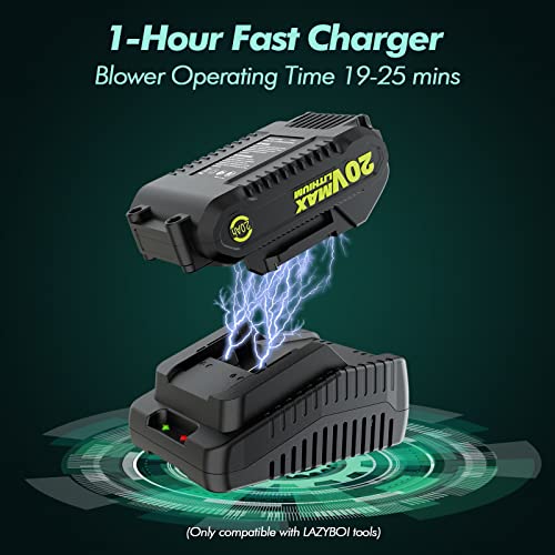 Cordless Leaf Blower, 150MPH Electric Mini Leaf Blower with Battery and Charger, 2 Speed Mode, Battery Powered Leaf Blowers for Lawn Care, Patio, Blowing Leaves and Snow