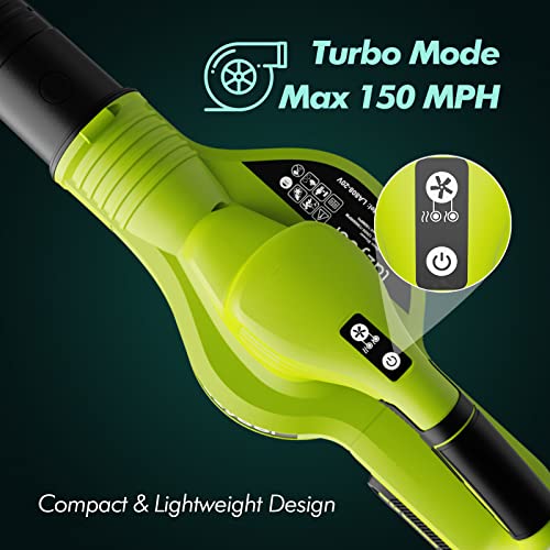 Cordless Leaf Blower, 150MPH Electric Mini Leaf Blower with Battery and Charger, 2 Speed Mode, Battery Powered Leaf Blowers for Lawn Care, Patio, Blowing Leaves and Snow