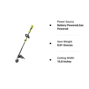 Ryobi 40-Volt Baretool Lithium-Ion Cordless Expand-it Attachment Capable String Trimmer, 2019 Model RY40250 with 13-15" Cutting Swath, Li-Ion 40v (Battery and Charger Not Included)