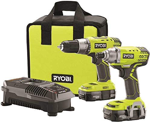 RYOBI P1832 18V One+ Handheld Drill/Driver and Impact Driver Kit (6 Piece Bundle, 1x P277 Drill / Driver, 1x P235 Impact Driver, 1x P118 Dual Chemistry Charger, 2x P102 18V Batteries, 1x Tool Bag)