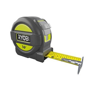 ryobi rtm16 16 ft. tape measure with overmold and wireform belt clip