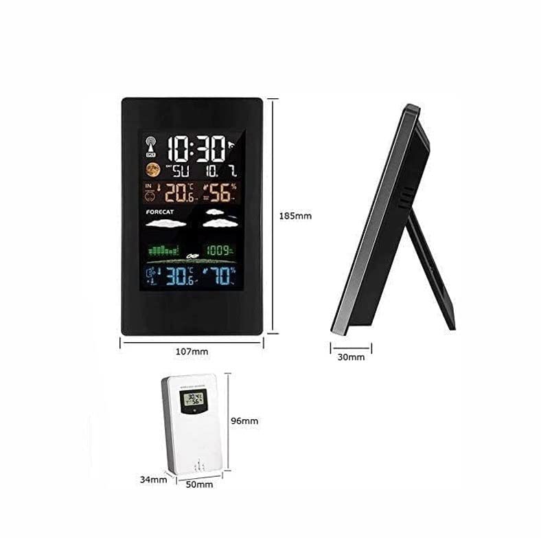 XARONF Weather Stations Indoor Outdoor Weather Station, Home Weather Station with Atomic Clock, Indoor Outdoor Humidity Thermometer Monitor Digital Forecast Weather Stations