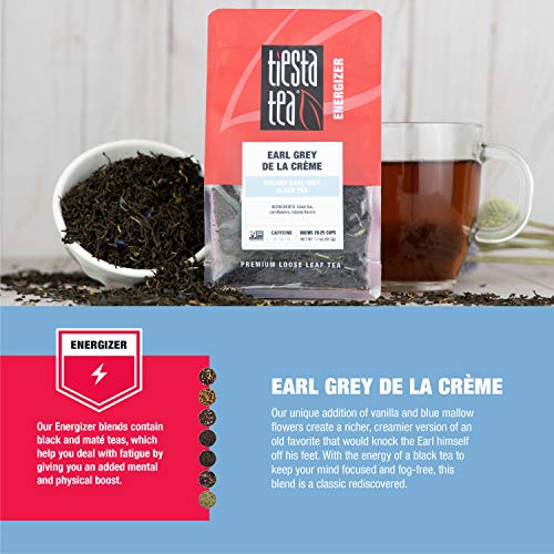 Tiesta Tea - Earl Grey de la Crème, Loose Leaf Creamy Earl Grey Black Tea, High Caffeine, Hot & Iced Tea, 1.7 oz Pouch - 25 Cups, Natural Flavored, Unsweetened, Black Tea Loose Leaf