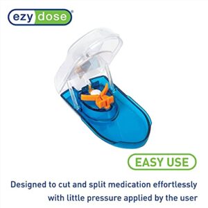 Ezy Dose Pill Cutter with Safety Shield, Safely Cut Pills and Vitamins, Pill Splitter, Colors may vary