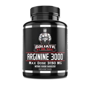 dr. emil – l arginine (3150mg) highest capsule dose – nitric oxide supplement for vascularity, endurance and heart health (aakg and hcl) – 90 tablets