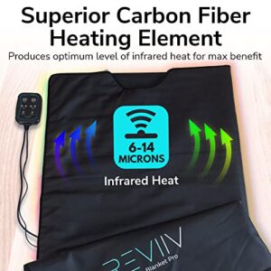 REVIIV Far Infrared Sauna Blanket with Insert Towel - v2.0 New & Improved! Low EMF Longer Cable | Portable Infrared Saunas for Home Therapy, Detox - Infared Blanket Sauna 85–185 °F Temp Range