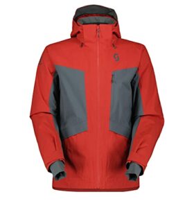 scott ultimate drx snow jacket (magma red/grey green, large) 2022/23