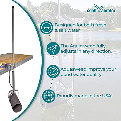 Scott Aerator 1 Horse Power 115V Muck Blaster -50ft Cord| 1 Horse Power Aquasweep with Truss Mount | Water Circulator | Water Agitator | Water Mover | Muck Blower