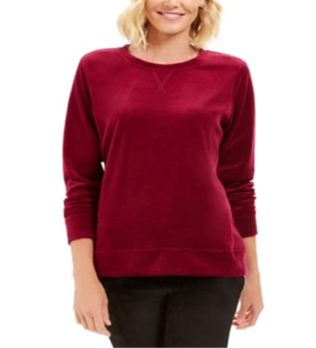 Karen Scott Women's Sport Velour Sweatshirt Purple Size X-Large