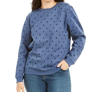 Karen Scott Women's Printed Fleece Sweatshirt Blue Size Petite Small