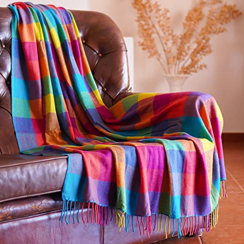 Borges & Scott Signature - 100% Cashmere Blanket Throw - Multi Patch