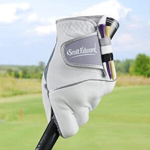 Scott Edward Mens Golf Glove, No-Slip, Breathable, Soft, Washable, Worn on Left Hand, Dark Blue Palm (27- XX Large)
