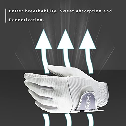 Scott Edward Mens Golf Glove, No-Slip, Breathable, Soft, Washable, Worn on Left Hand, Dark Blue Palm (27- XX Large)