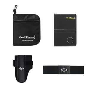 scott edward golf training kit bag, multifunctional golf accessories storage bag with golf scorecard cover, golf swing aids pro power band, golf wrist brace for golf training