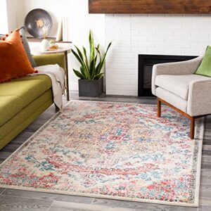 artistic weavers odelia vintage bohemian area rug,7’10” x 10′,blush/yellow