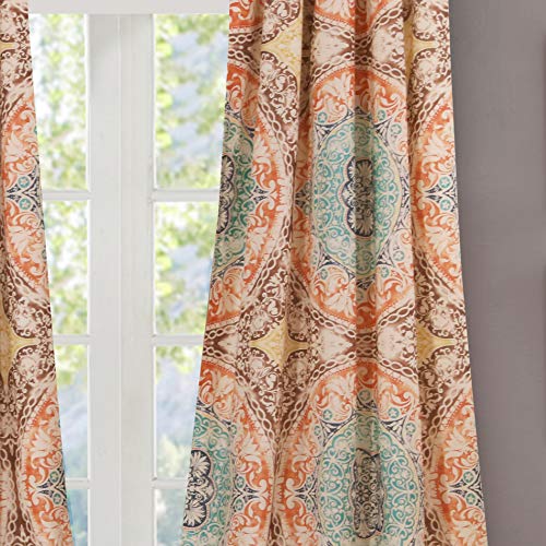 Barefoot Bungalow Olympia Curtain Panel Pair,Multi Color,GL-1706CWP