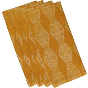bungalow rose replogle stripe geometric print 19″ napkin, in gold, set of 4 napkins