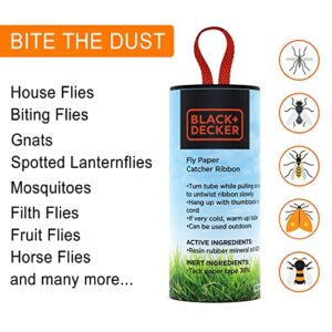 BLACK+DECKER Fly Traps Outdoor & Fruit Fly Traps for Indoors- Fly Trap Paper Strips & Gnat Traps for House- Sticky Glue Strips for Moths, Mosquitoes & Other Insect Control, 20 Pack