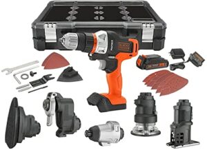black+decker 20v max matrix drill, power tool combo kit, 6-tool set, cordless tool set (bdcdmt1206kitc)