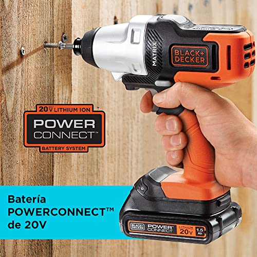 BLACK+DECKER 20V MAX MATRIX Drill, Power Tool Combo Kit, 6-Tool Set, Cordless Tool Set (BDCDMT1206KITC)