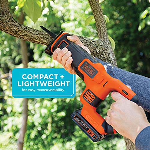 BLACK+DECKER 20V MAX* Cordless Reciprocating Saw Kit (BDCR20C)