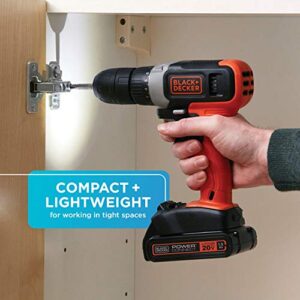 BLACK+DECKER 20V MAX* Cordless Drill, Cordless (BCD702C1)