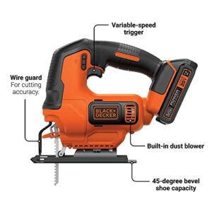 BLACK+DECKER 20V MAX* POWERCONNECT Cordless Jig Saw (BDCJS20C)