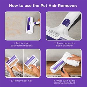 BLACK+DECKER Pet Hair Remover, Roller, Remove Dog Hair and Cat Hair Easily (HMSCT0001)