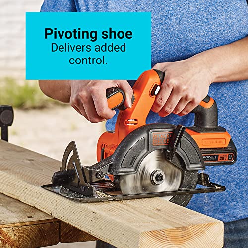 BLACK+DECKER 20V MAX* POWERCONNECT 5-1/2 in. Cordless Circular Saw, Tool Only (BDCCS20B)