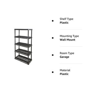 BLACK+DECKER Shelving Unit, Heavy Duty Storage Shelving Unit, Garage Organizer, Indoor and Outdoor, Black (1, 18"x36")