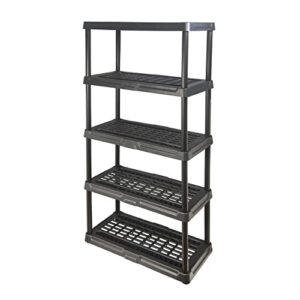 black+decker shelving unit, heavy duty storage shelving unit, garage organizer, indoor and outdoor, black (1, 18″x36″)