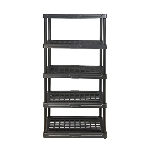 BLACK+DECKER Shelving Unit, Heavy Duty Storage Shelving Unit, Garage Organizer, Indoor and Outdoor, Black (1, 18"x36")