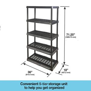 BLACK+DECKER Shelving Unit, Heavy Duty Storage Shelving Unit, Garage Organizer, Indoor and Outdoor, Black (1, 18"x36")