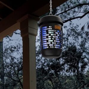 BLACK+DECKER Bug Zapper Electric Lantern with Insect Tray, Cleaning Brush, Light Bulb & Waterproof Design for Indoor & Outdoor Flies, Gnats & Mosquitoes Up to 625 Square Feet