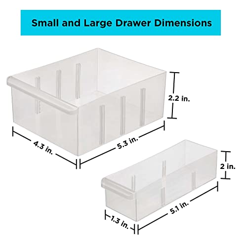 BLACK+DECKER Large & Small 39 Drawer Bin System (BDST40739FF), Clear