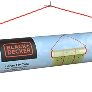 BLACK+DECKER Fly Traps Outdoor & Fruit Fly Traps for Indoors- Hanging Fly Trap Paper Roll- Sticky Glue Paper for Flies, Gnats, Mosquitoes & Other Insects, 30 Foot Roll