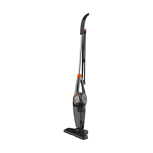 Black and Decker 3 in 1 Convertible Corded Upright Stick Handheld Vacuum Cleaner w/Crevice Tool & Small Brush Attachment Accessories, Gray and Orange