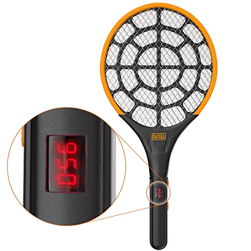 BLACK+DECKER Bug Zapper Fly Swatter Electric - Fly Zapper & Bug Zapper Indoor & Outdoor- Heavy Duty w/Counter for Flies, Mosquitoes, Gnats & Other Small to Large Flying Pests