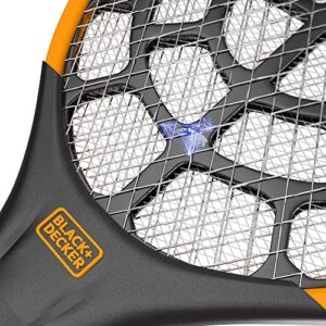 BLACK+DECKER Bug Zapper Fly Swatter Electric - Fly Zapper & Bug Zapper Indoor & Outdoor- Heavy Duty w/Counter for Flies, Mosquitoes, Gnats & Other Small to Large Flying Pests