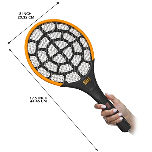 BLACK+DECKER Bug Zapper Fly Swatter Electric - Fly Zapper & Bug Zapper Indoor & Outdoor- Heavy Duty w/Counter for Flies, Mosquitoes, Gnats & Other Small to Large Flying Pests