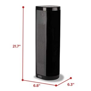 BLACK+DECKER Ceramic Space Heater with Adjustable Thermostat, Tower Heater for Vertical or Horizontal Use, Portable Heater & Tower Fan with 3 Settings, Oscillating Electric Heater
