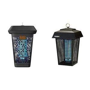 black+decker bug zapper, electric uv insect catcher & killer for flies, mosquitoes, gnats & other small to large flying pests & flowtron bk-40d electronic insect killer, 1 acre coverage,black