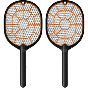 Black + Decker Electric Fly Swatter & Fly Zapper- Bug Zapper Racket Indoor & Outdoor- Handheld, Heavy- Duty Mosquito Swatter, Battery- Powered, Non- Toxic Safe for Humans & Pets Fly Swatters- 2 Pack