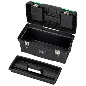 BLACK+DECKER reviva Toolbox Organizer, 19” with Built-In Lock, Made from Recycled Materials, For on the Go Use(REVST19129FF)